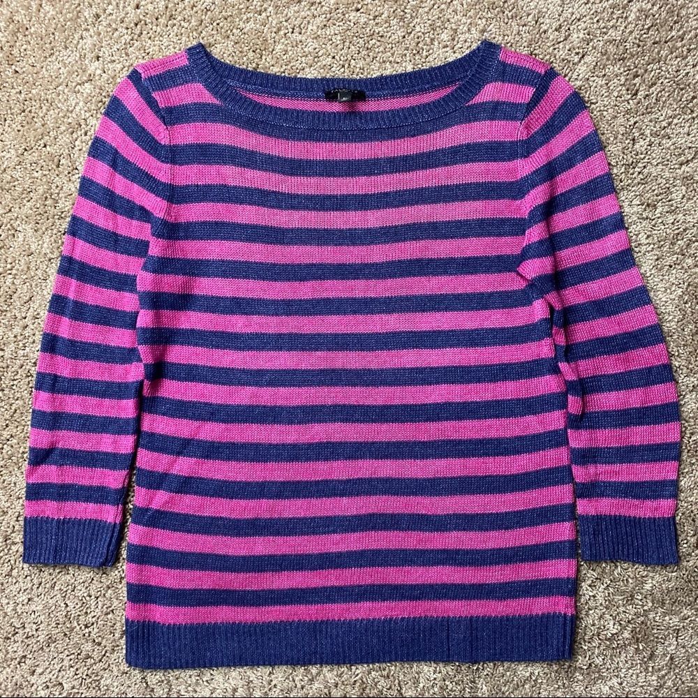 Talbots Linen Striped Sweater S Petite
